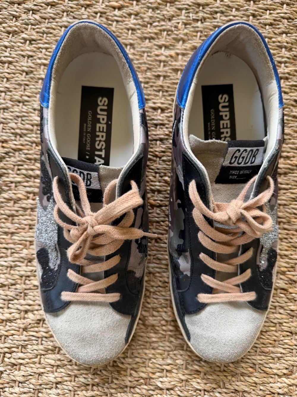 Camo Beaded Golden Goose Shoes Size 38